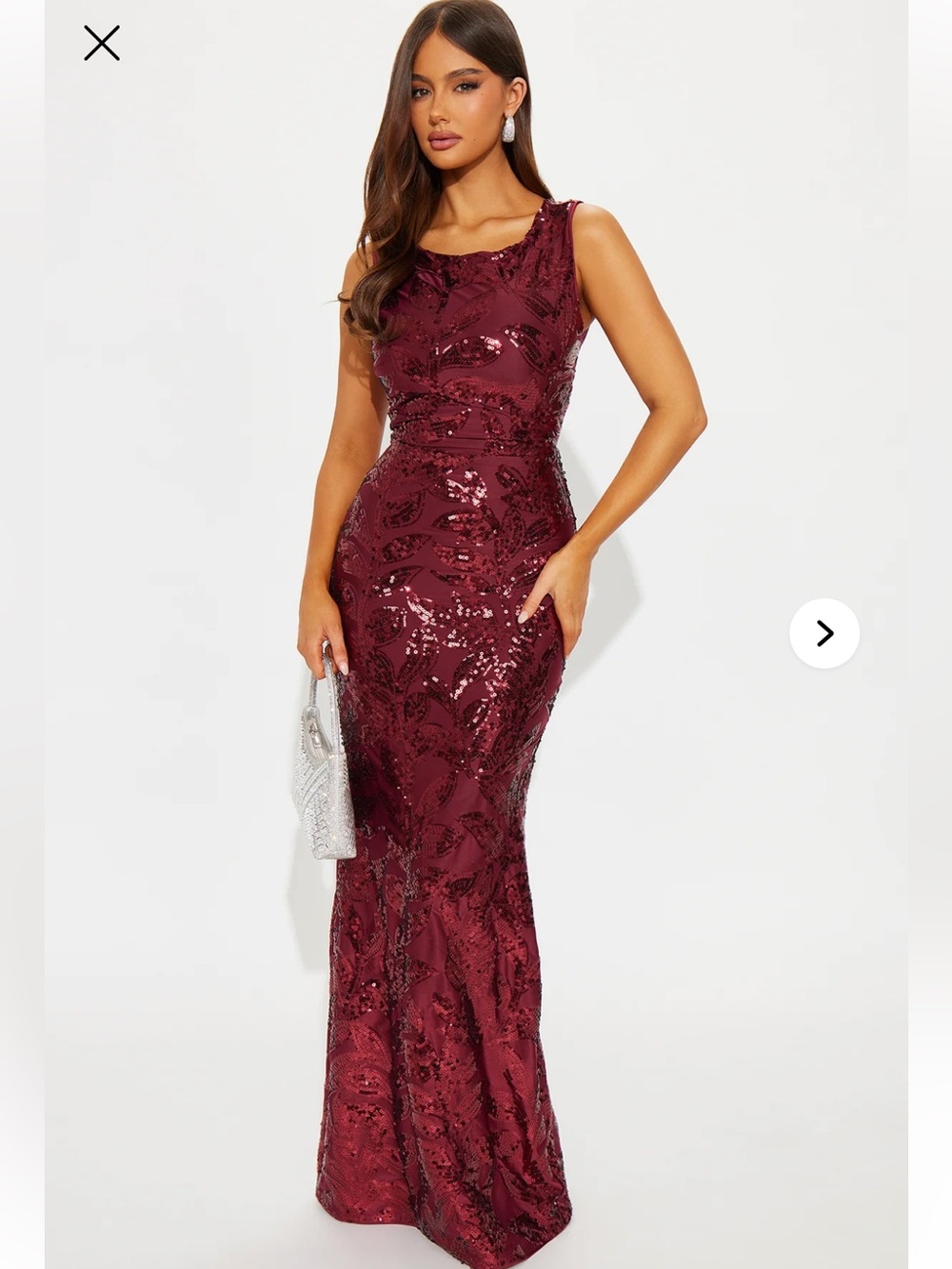Fashion Nova Burgundy Sequin Dress